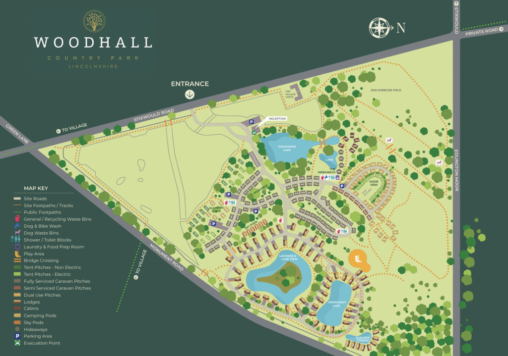 Woodhall Country Park map